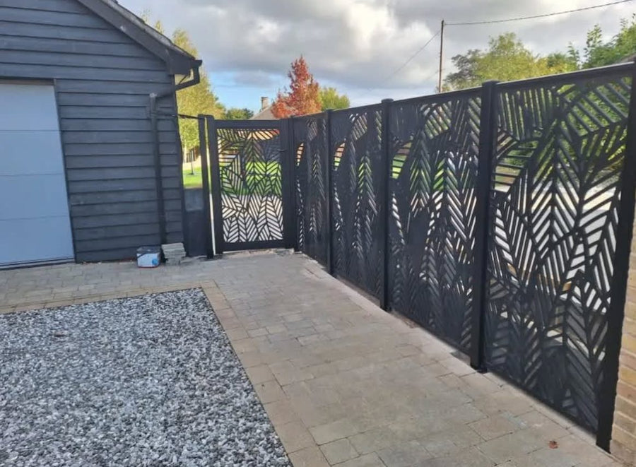 Decorative screen fencing & paving
